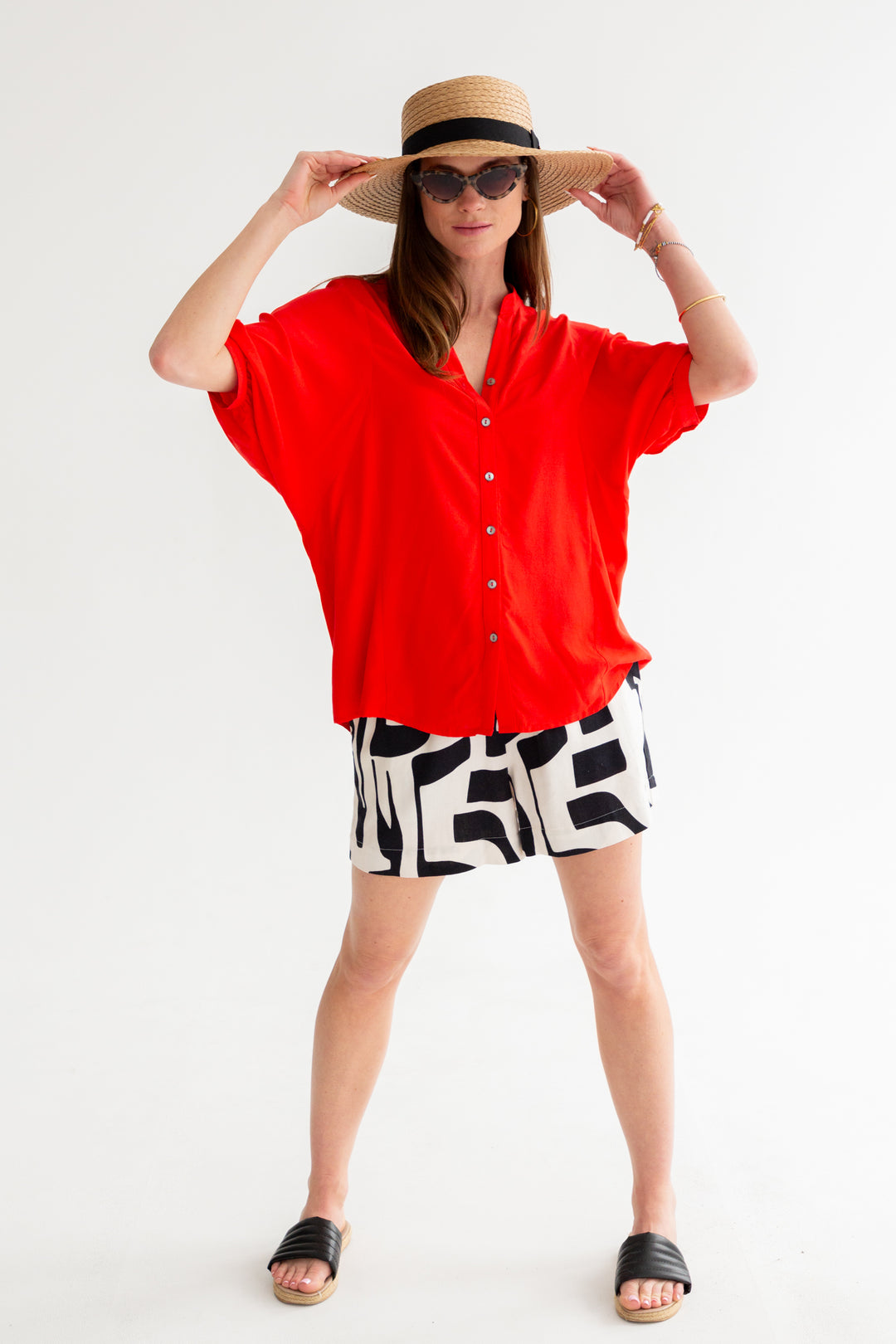 Gabi Blouse Red-TOPS-kindacollection-Kinda