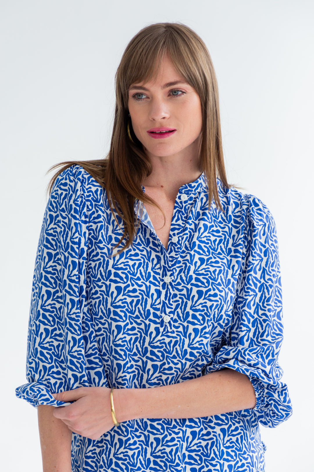 Amy Blouse Blue Coral-TOPS-kindacollection-Kinda