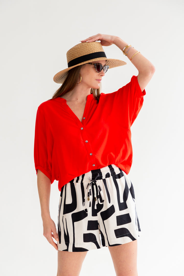 Gabi Blouse Red-TOPS-kindacollection-Kinda