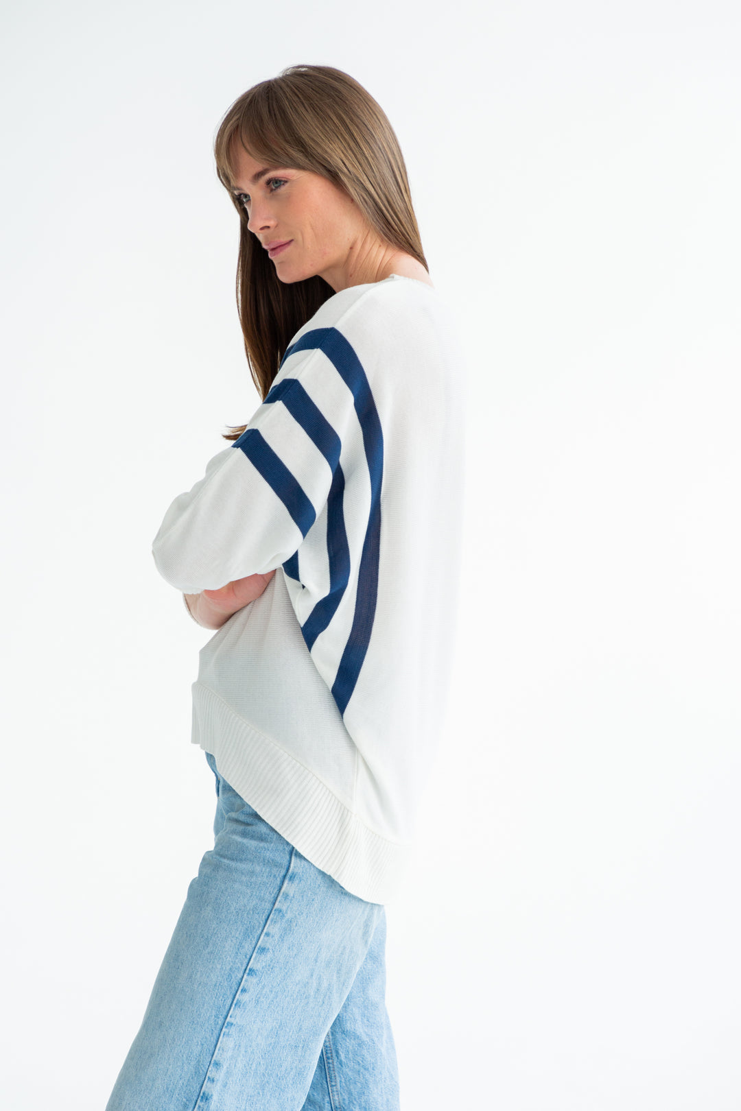 Ali Knit Navy Stripe-TOPS-kindacollection-Kinda