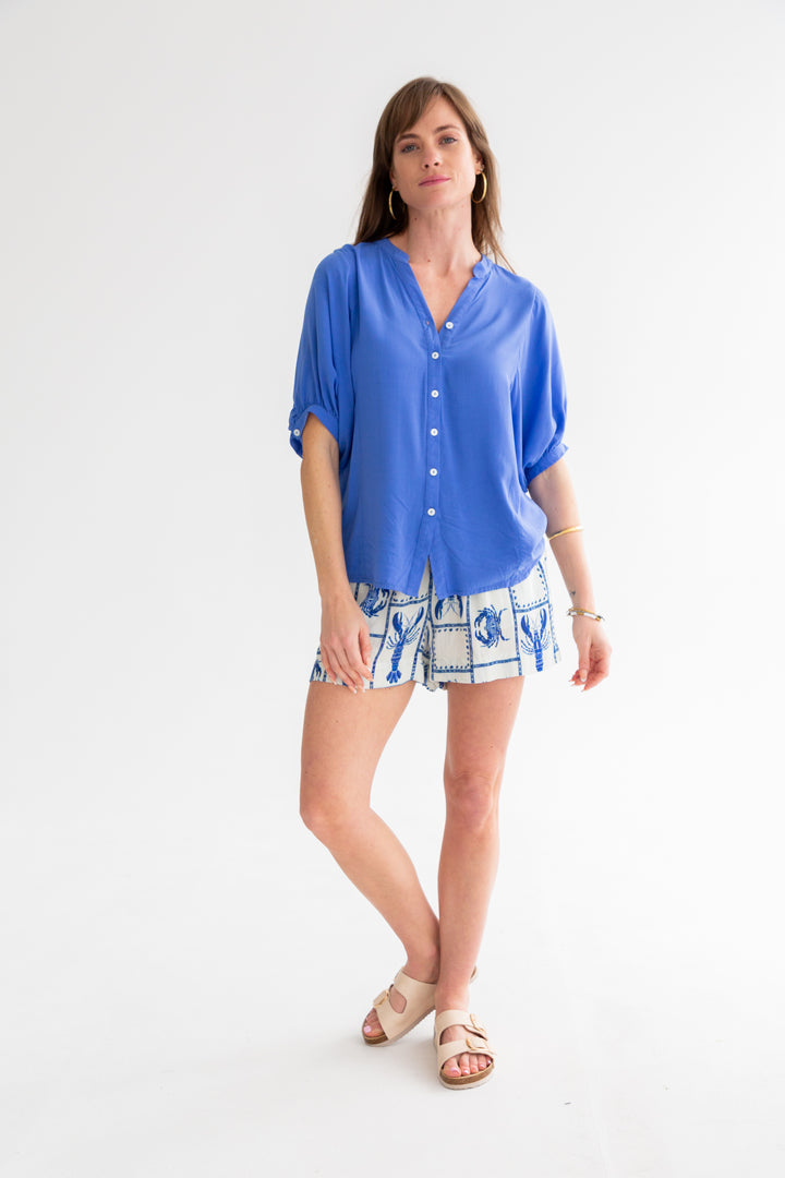 Gabi Blouse Blue-TOPS-kindacollection-Kinda