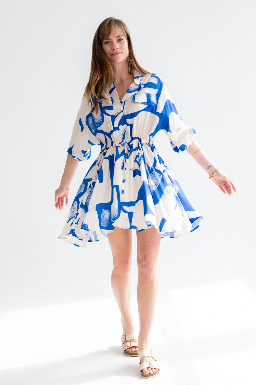 Mika Dress Blue Print-DRESSES-kindacollection-Kinda