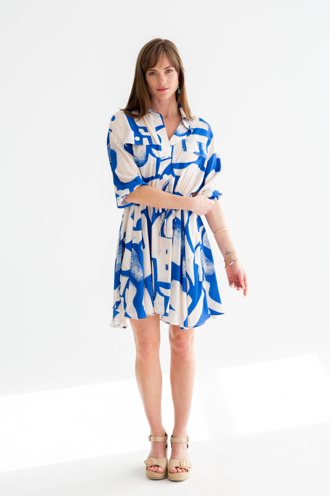 Mika Dress Blue Print-DRESSES-kindacollection-Kinda