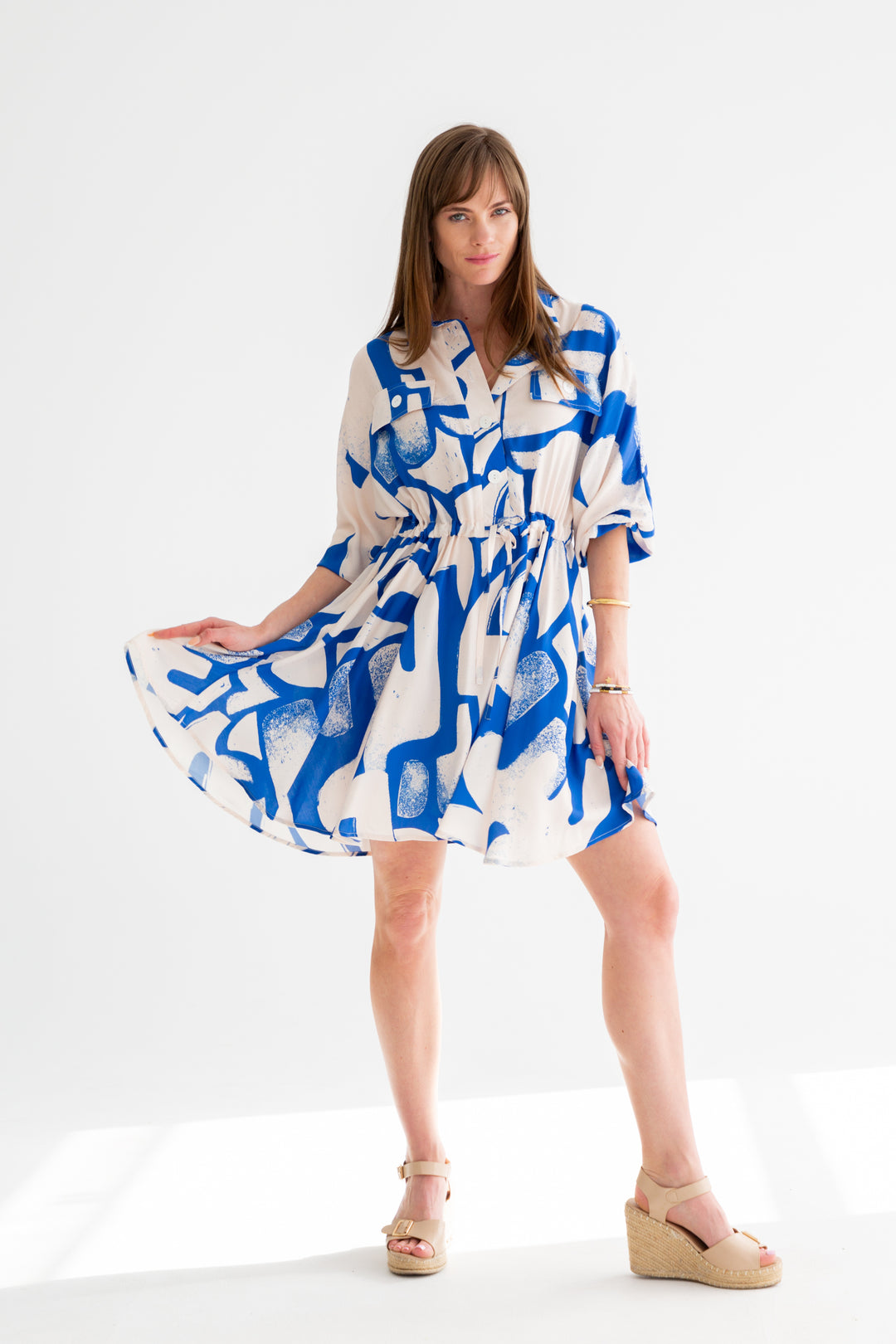 Mika Dress Blue Print-DRESSES-kindacollection-Kinda