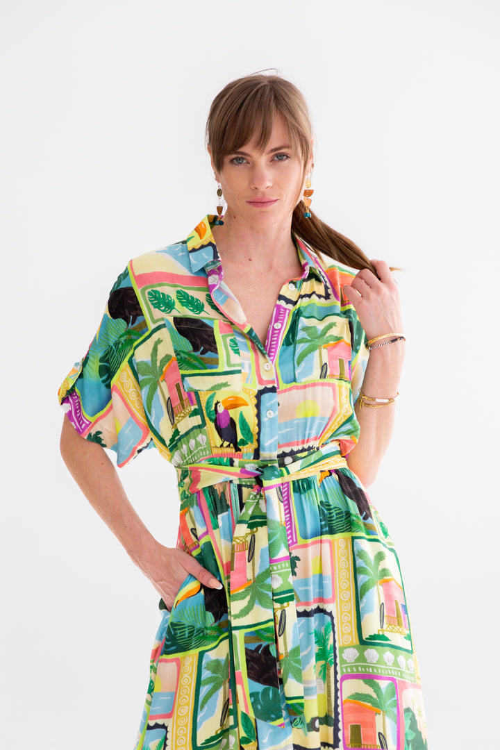 Kate Dress Tucan Print-DRESSES-kindacollection-Kinda