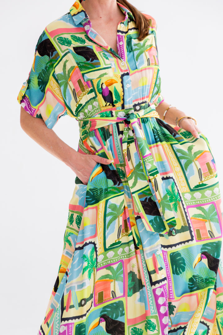 Kate Dress Tucan Print-DRESSES-kindacollection-Kinda