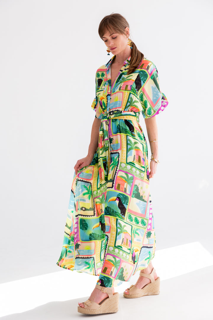 Kate Dress Tucan Print-DRESSES-kindacollection-Kinda