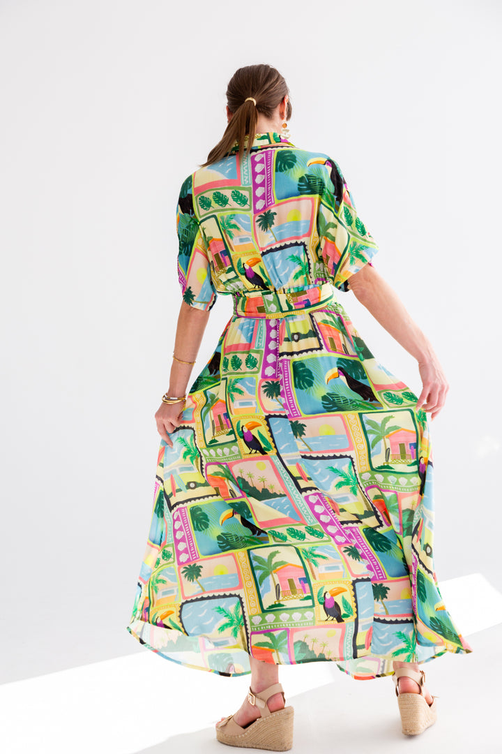 Kate Dress Tucan Print-DRESSES-kindacollection-Kinda