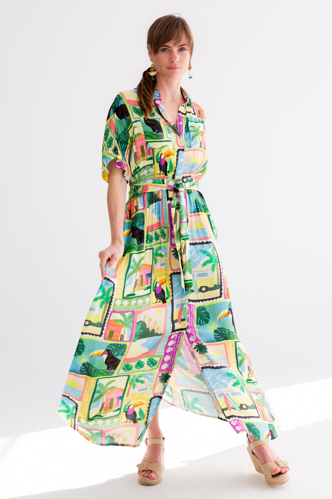 Kate Dress Tucan Print-DRESSES-kindacollection-Kinda