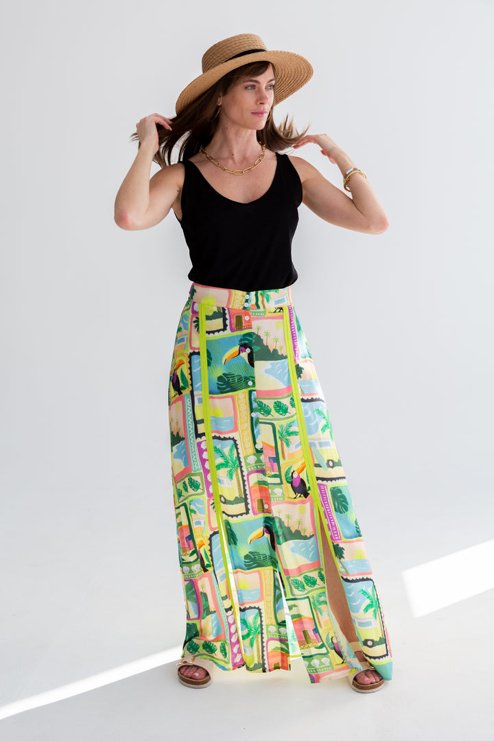 Santorini Skirt Tucan Print-SKIRTS-kindacollection-Kinda