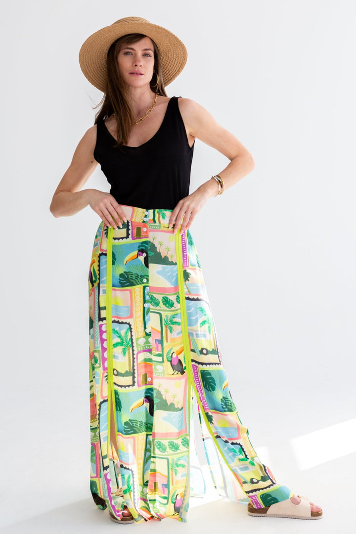 Santorini Skirt Tucan Print-SKIRTS-kindacollection-Kinda