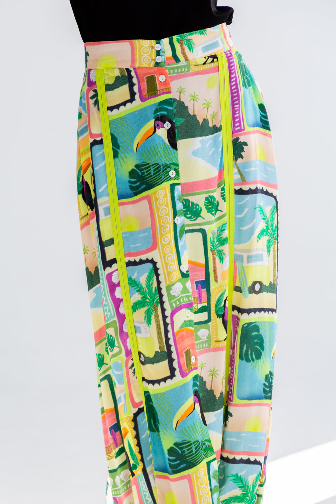 Santorini Skirt Tucan Print-SKIRTS-kindacollection-Kinda