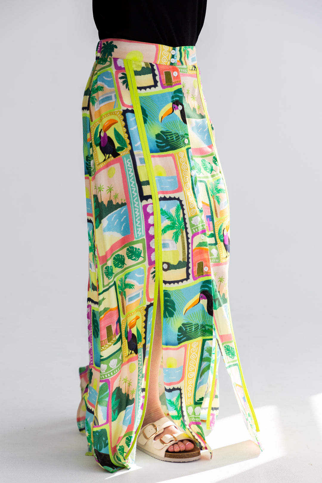 Santorini Skirt Tucan Print-SKIRTS-kindacollection-Kinda