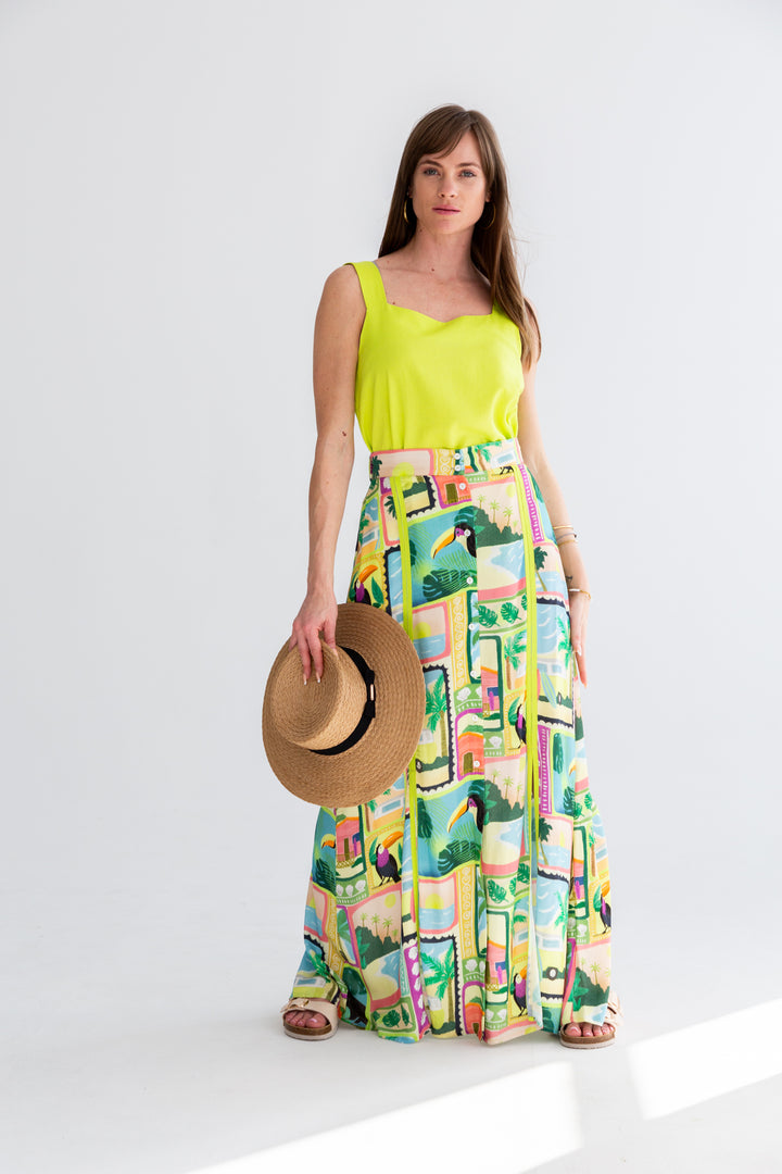 Santorini Skirt Tucan Print-SKIRTS-kindacollection-Kinda