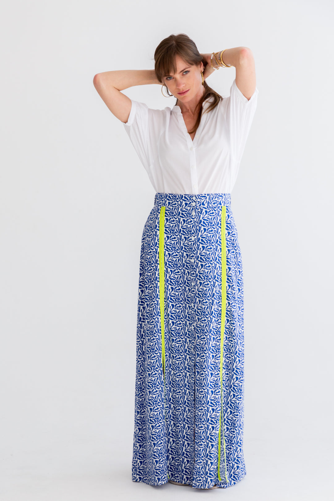 Santorini Skirt Blue Coral-SKIRTS-kindacollection-Kinda