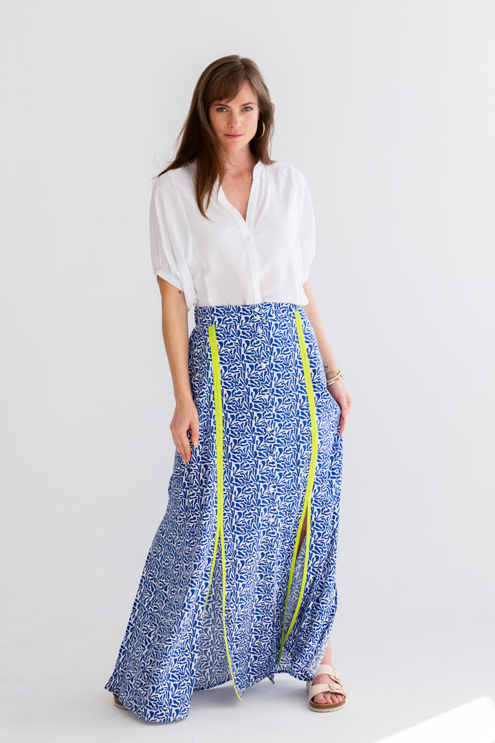 Santorini Skirt Blue Coral-SKIRTS-kindacollection-Kinda