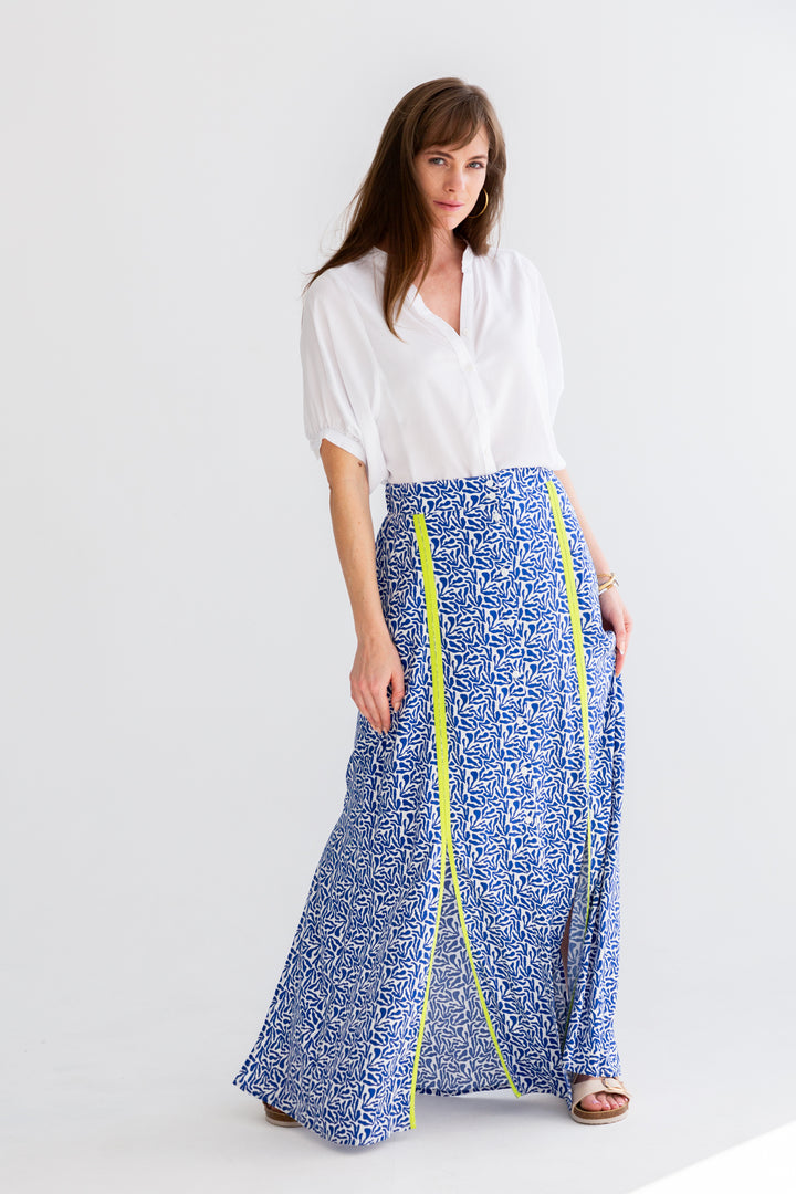 Santorini Skirt Blue Coral-SKIRTS-kindacollection-Kinda