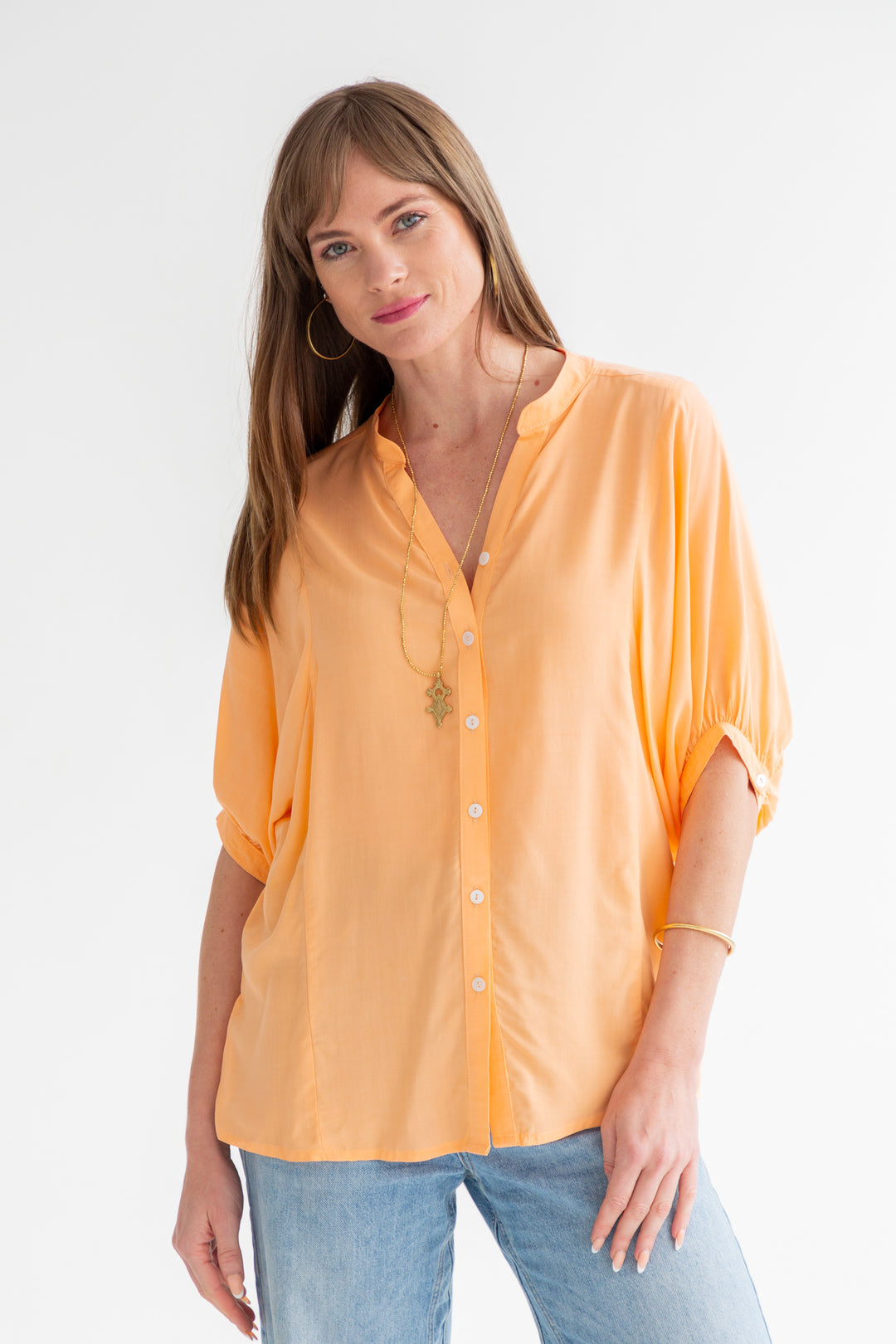 Gabi Blouse Peach-TOPS-kindacollection-Kinda