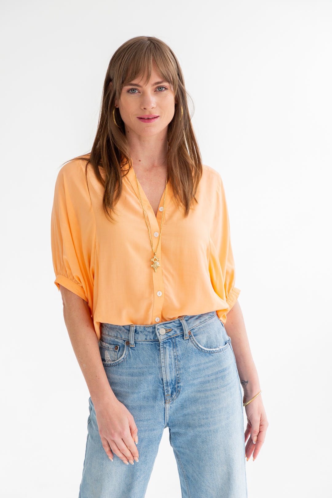 Gabi Blouse Peach-TOPS-kindacollection-Kinda