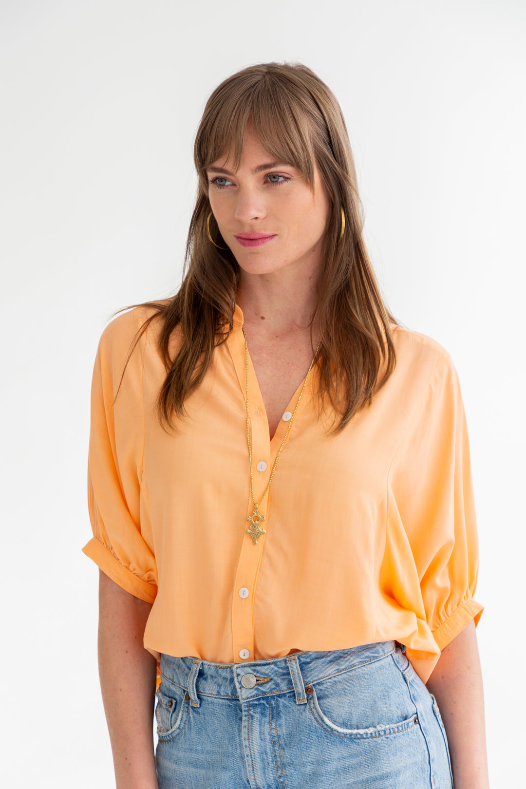 Gabi Blouse Peach-TOPS-kindacollection-Kinda