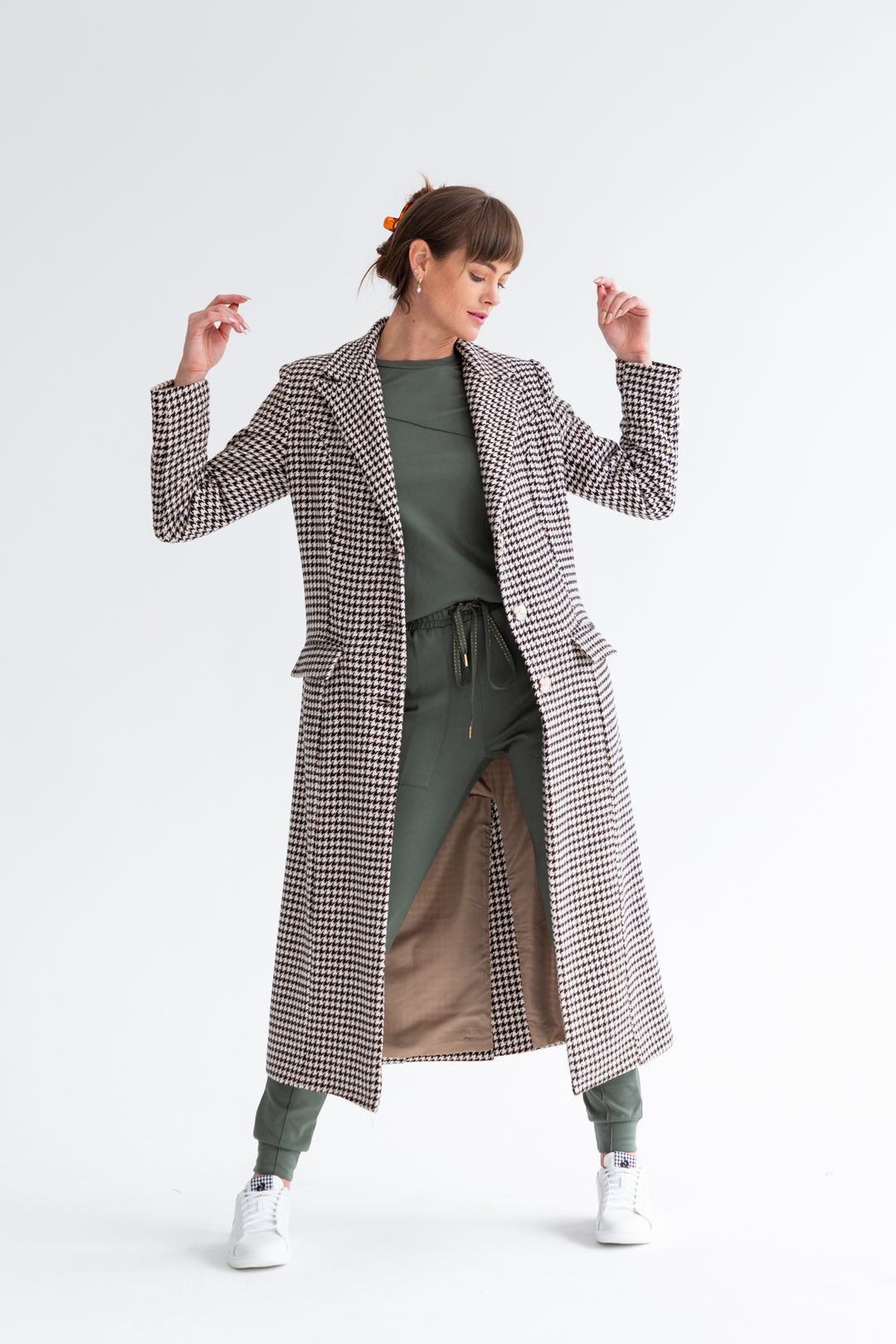 Thelma Coat Houndstooth-JACKETS-kindacollection-Kinda