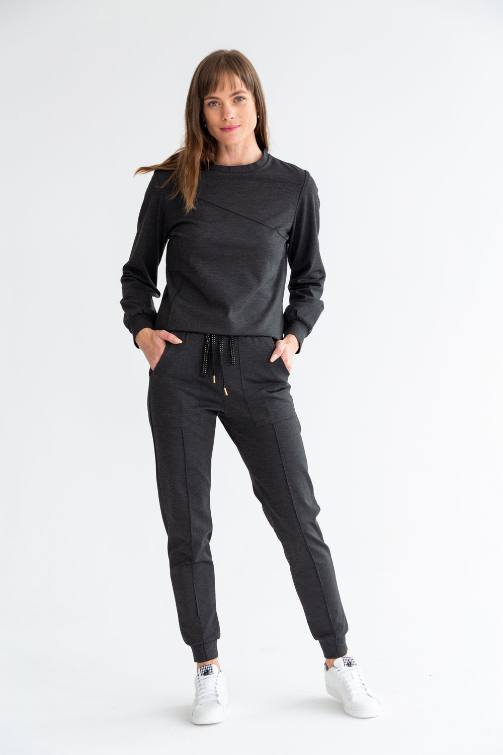 The Track Top Black Melange-TOPS-kindacollection-Kinda