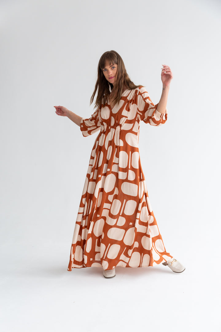Arniston Dress Pebble Print-DRESSES-Kinda-Kinda