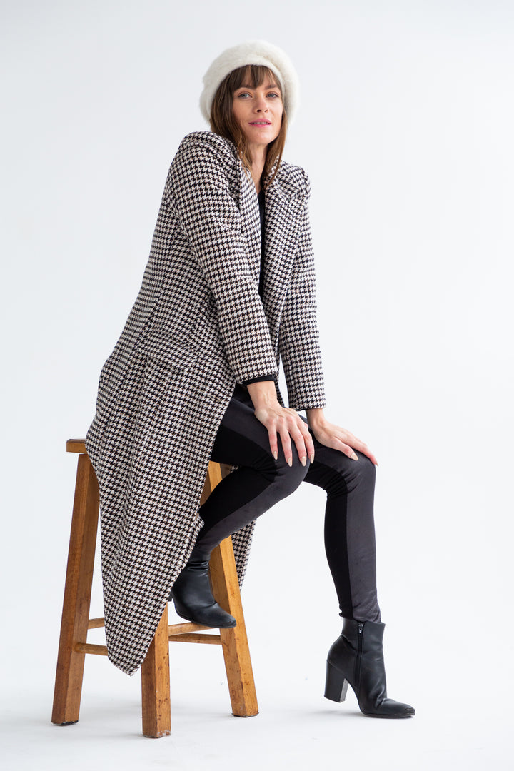 Thelma Coat Houndstooth-JACKETS-kindacollection-Kinda