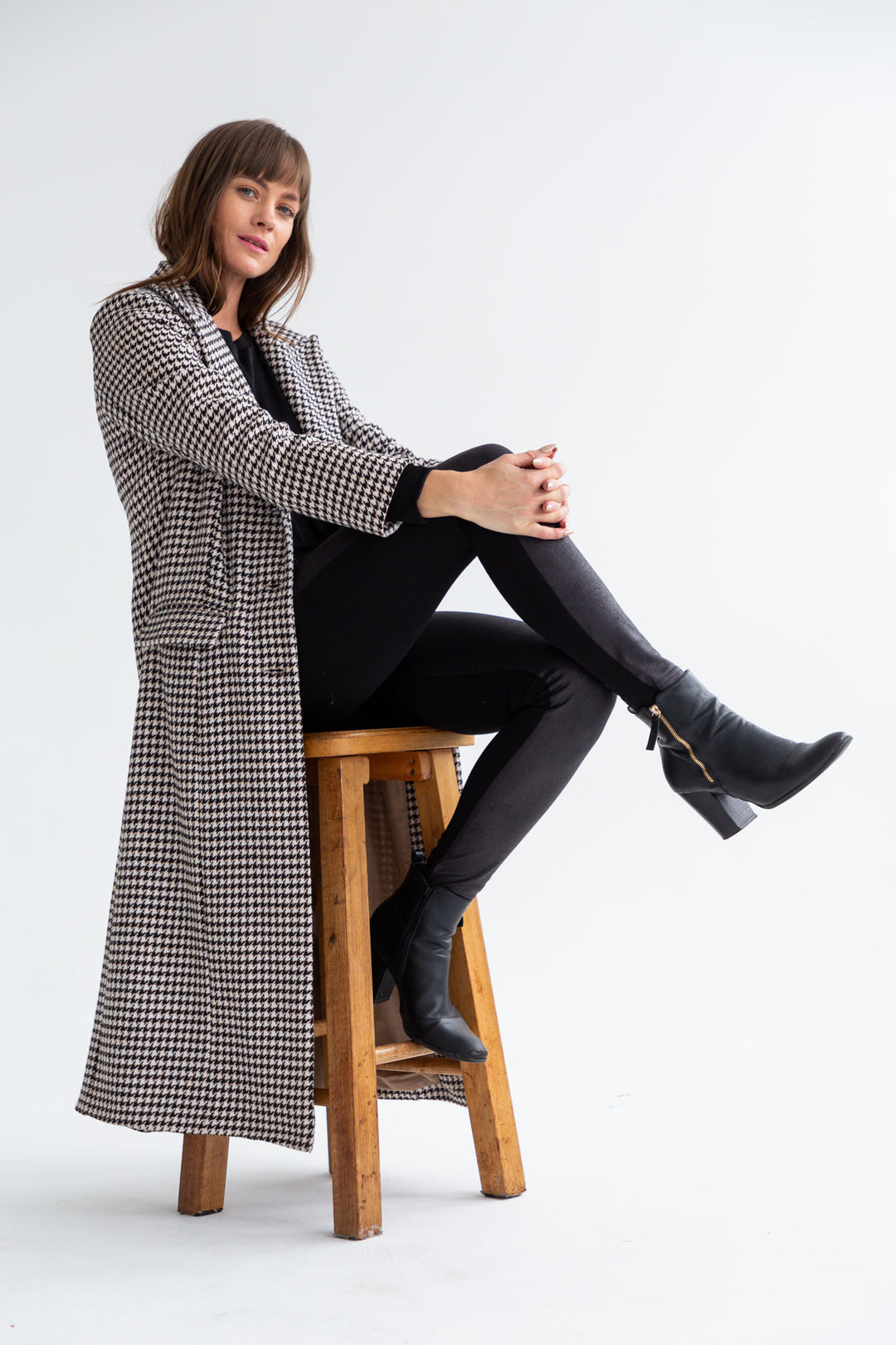 Thelma Coat Houndstooth-JACKETS-kindacollection-Kinda