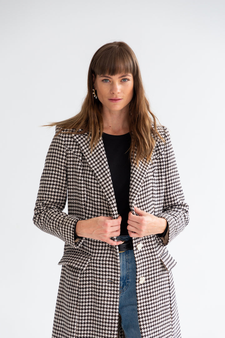 Thelma Coat Houndstooth-JACKETS-kindacollection-Kinda