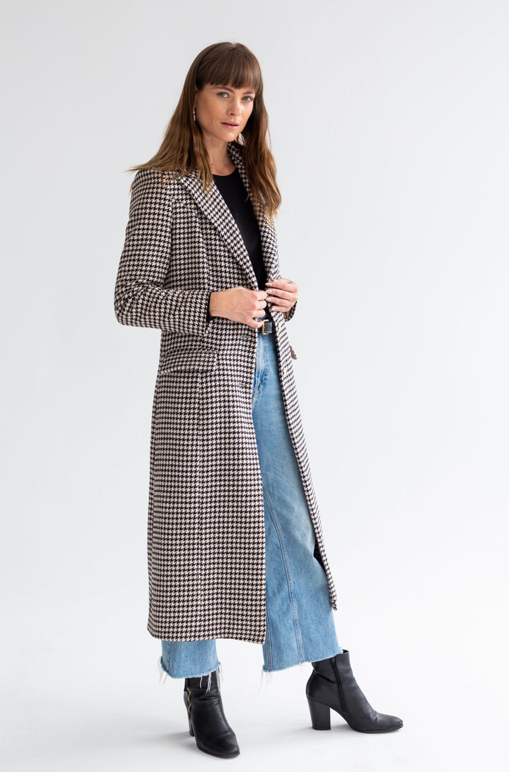 Thelma Coat Houndstooth-JACKETS-kindacollection-Kinda