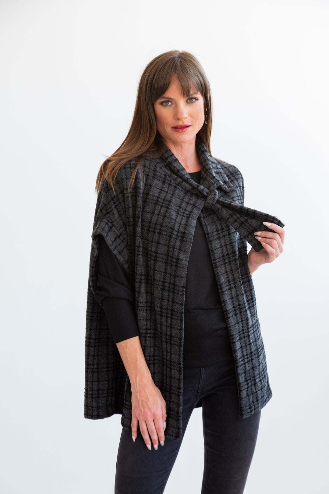 Maria Coat Black/Grey-JACKETS-kindacollection-One Size-Kinda