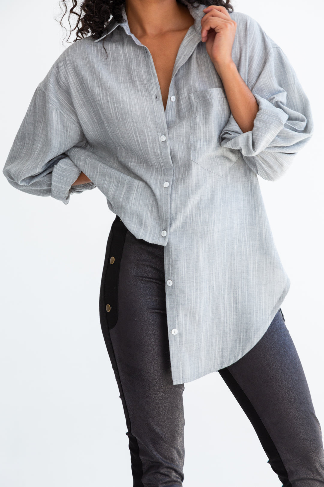 Charlotte Shirt Grey Slate-TOPS-kindacollection-Kinda