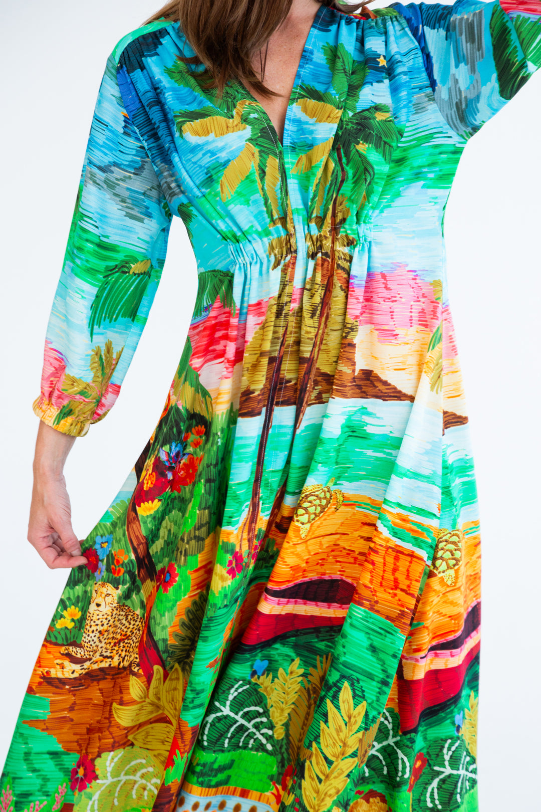 Arniston Dress Jungle Print-DRESSES-Kinda-Kinda