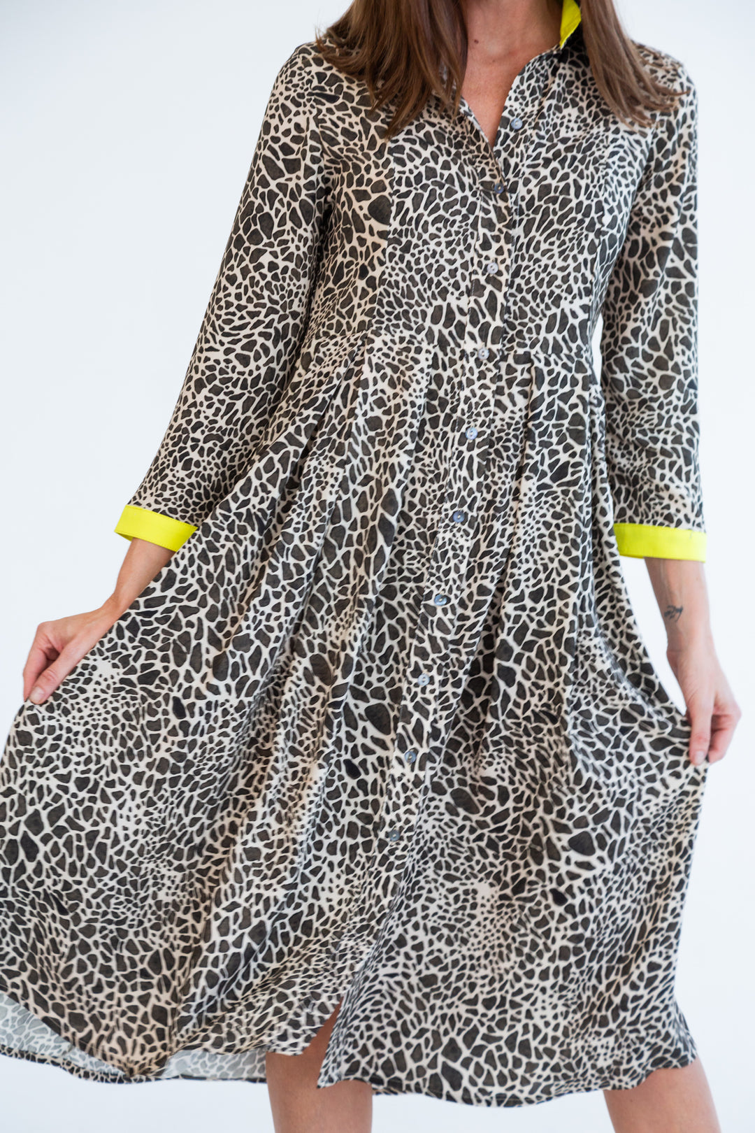 Delilah Dress Giraffe Print-DRESSES-kindacollection-Kinda