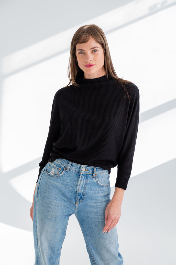 Batty Top Black Rib-TOPS-kindacollection-Kinda