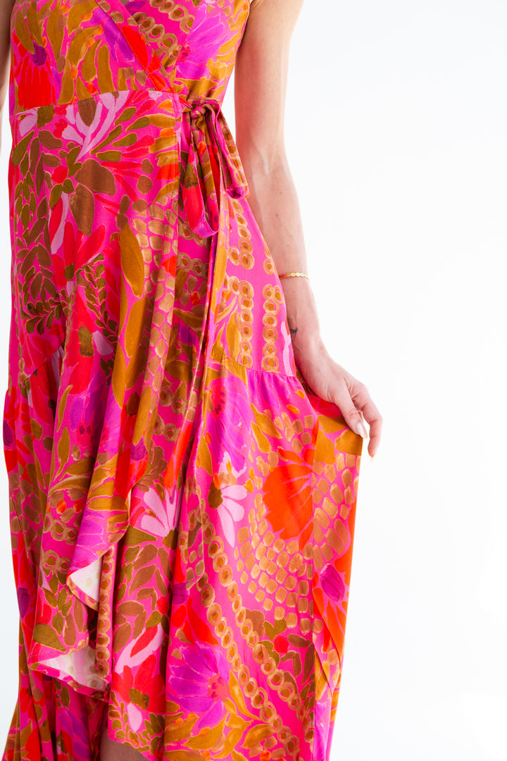 Kea Wrap Dress Spanish Pink-DRESSES-kindacollection-Kinda