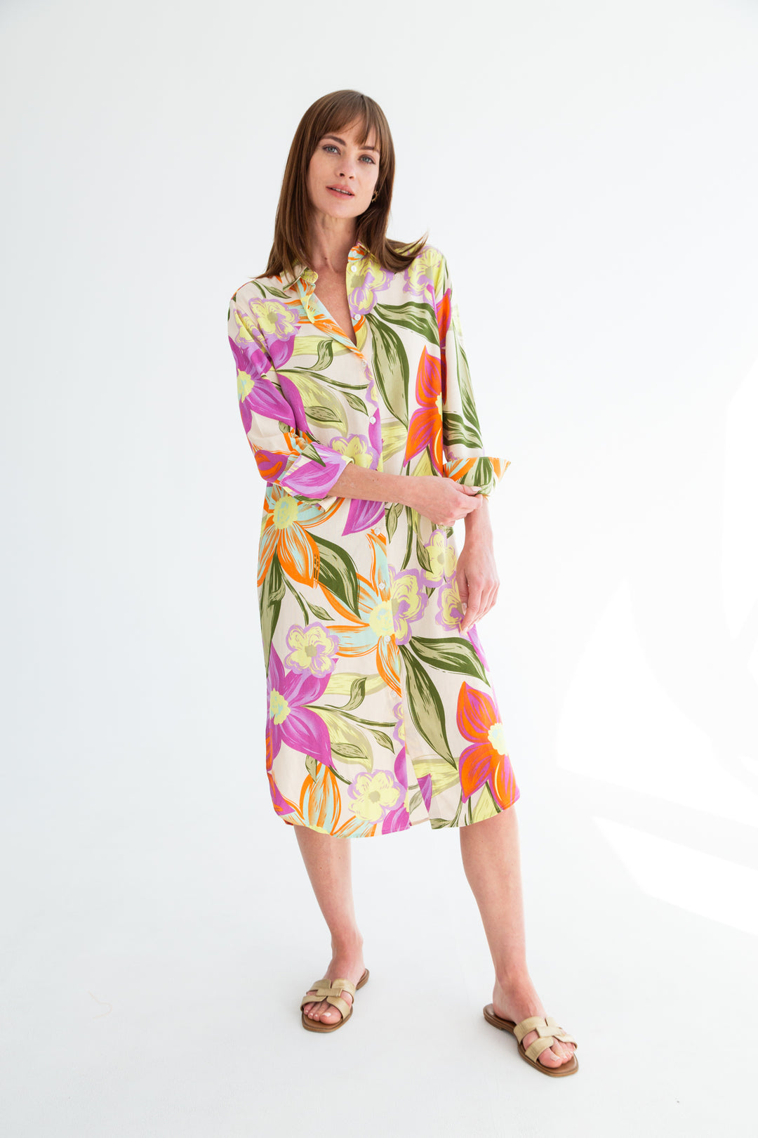 Evie Dress Fuschia Print-DRESSES-kindacollection-Kinda
