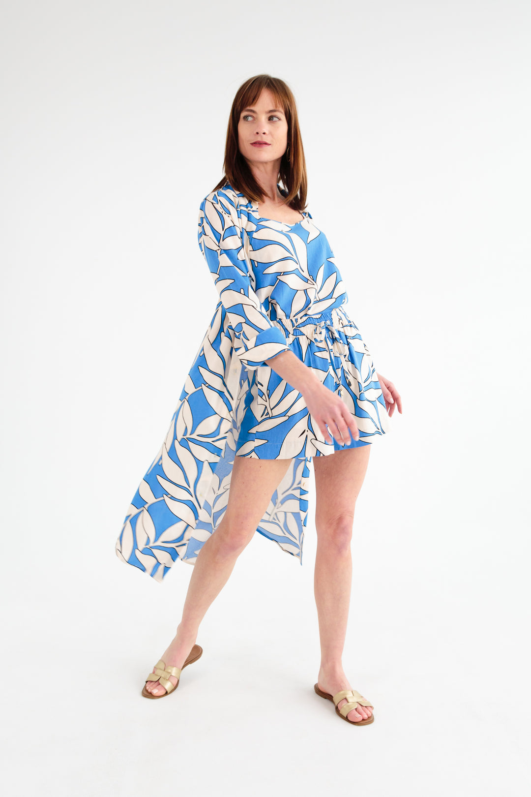Evie Dress Blue Print-DRESSES-kindacollection-Kinda