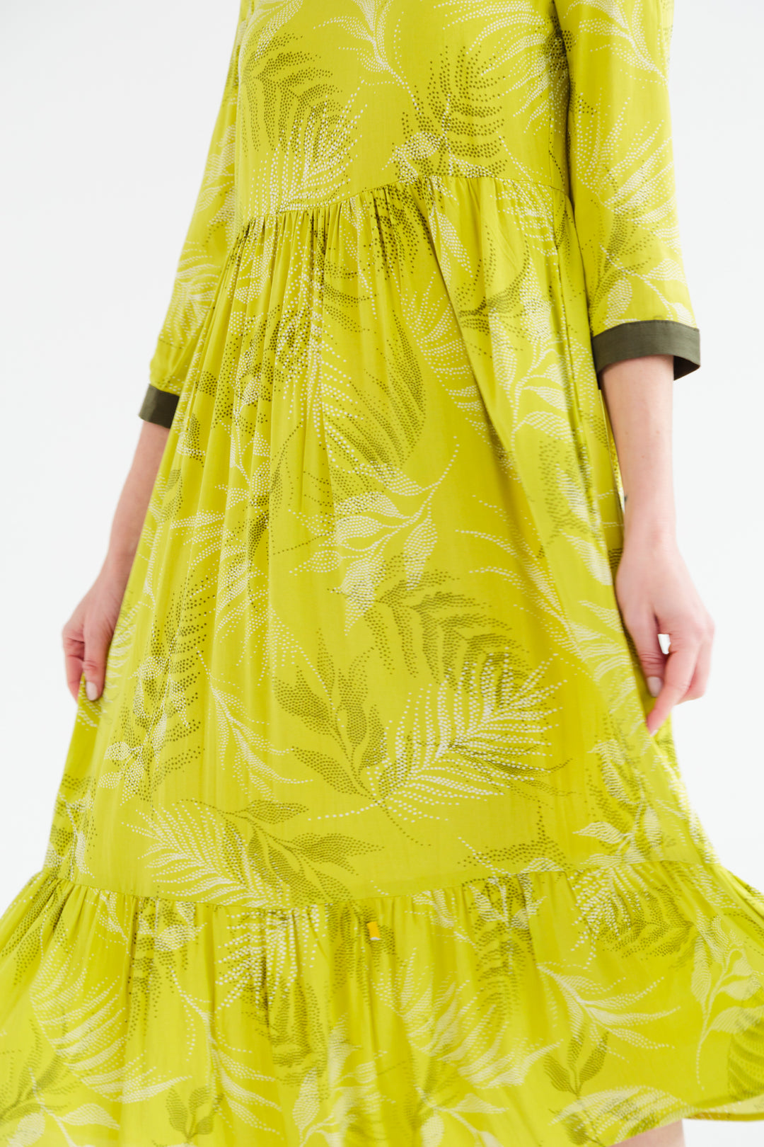 Tanner Dress Lime Polka Dot-DRESSES-kindacollection-Kinda