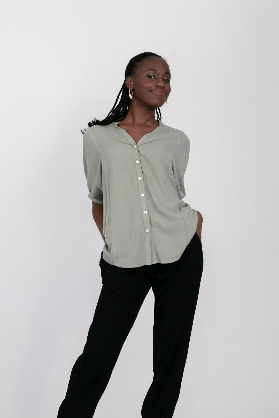 Gabi Blouse Sage-TOPS-kindacollection-Kinda