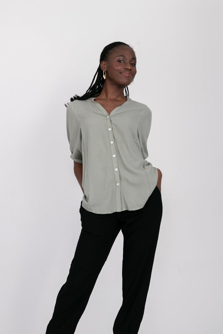Gabi Blouse Sage-TOPS-kindacollection-Kinda