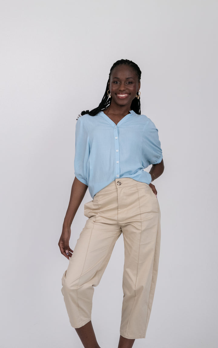 Gabi Blouse Cool Blue-TOPS-kindacollection-Kinda