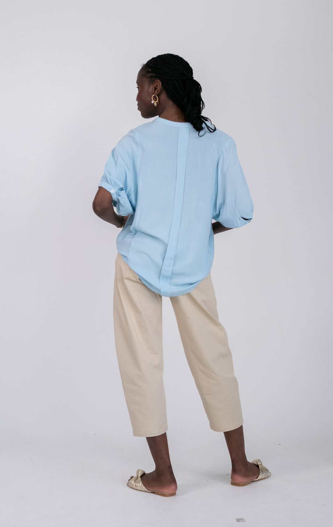 Gabi Blouse Cool Blue-TOPS-kindacollection-Kinda