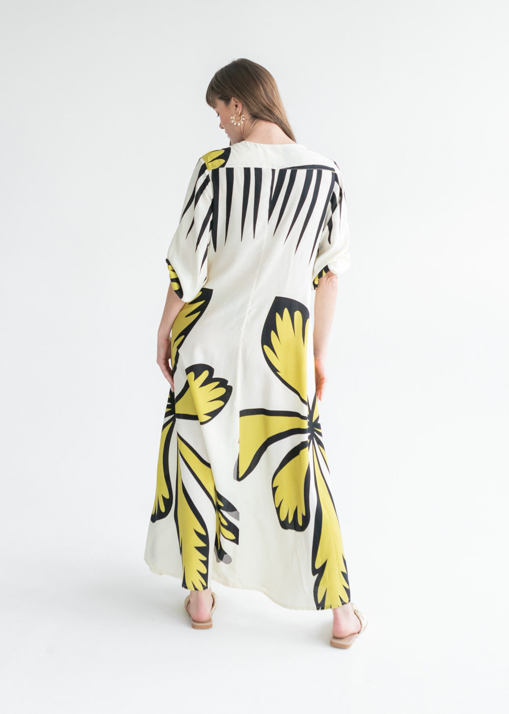 Arniston Dress Large Border Floral Print-DRESSES-Kinda-Kinda