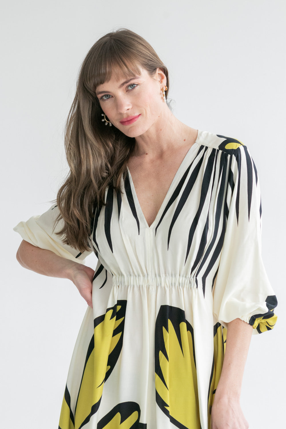 Arniston Dress Large Border Floral Print-DRESSES-Kinda-Kinda