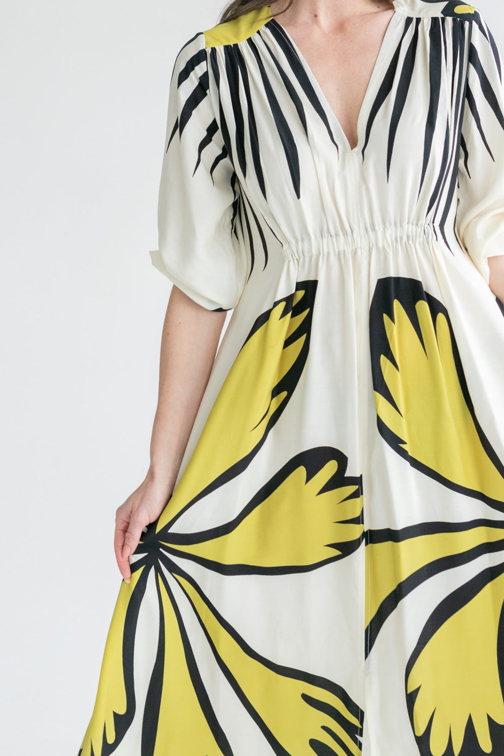 Arniston Dress Large Border Floral Print-DRESSES-Kinda-Kinda