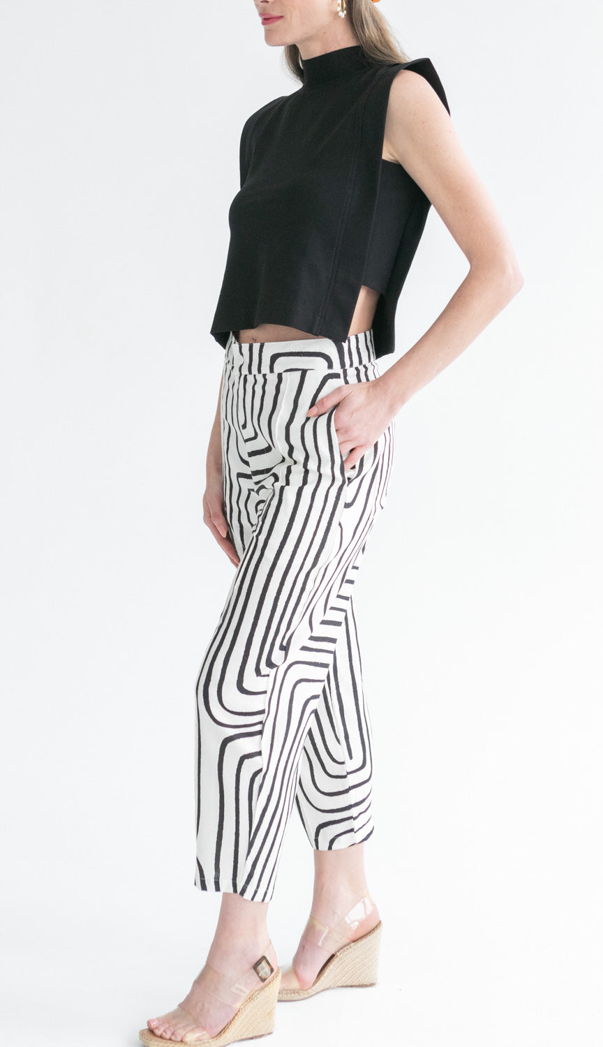 Vera Pants Black Geo-PANTS-kindacollection-Kinda
