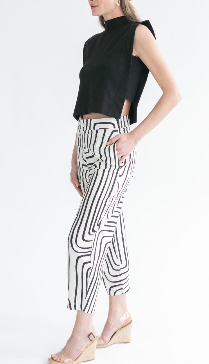 Vera Pants Black Geo-PANTS-kindacollection-Kinda