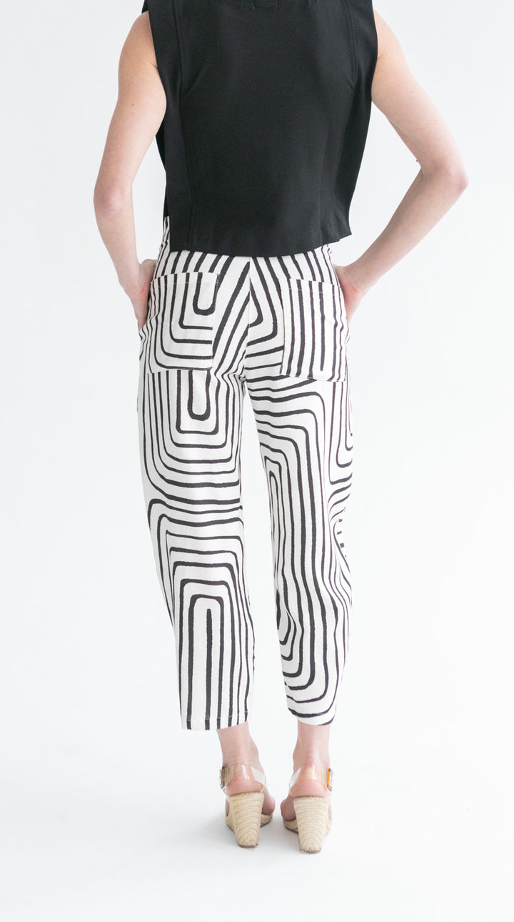 Vera Pants Black Geo-PANTS-kindacollection-Kinda